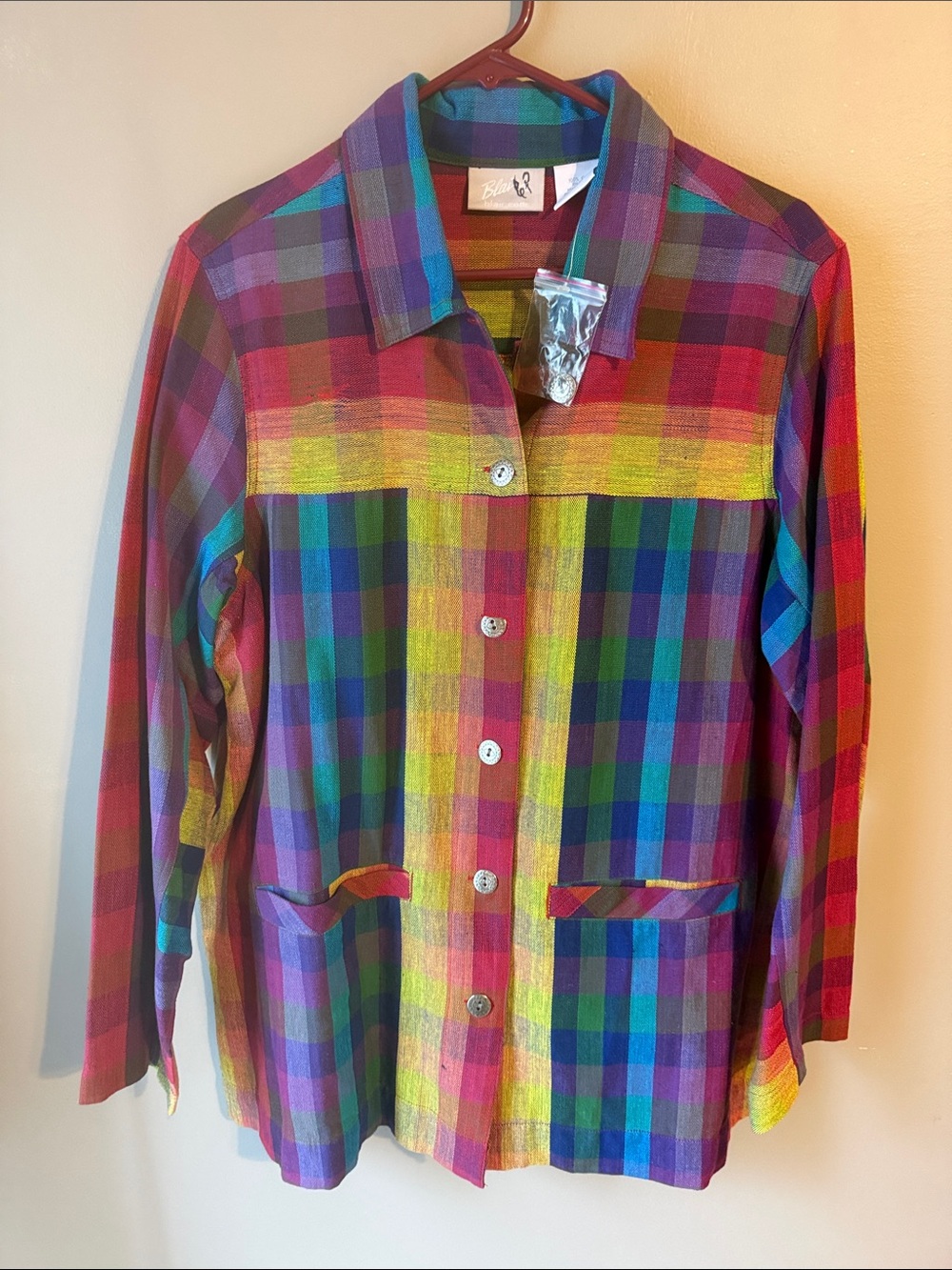 Blair 90s  Multicolor Checkered Shirt/Jacket.  Size large